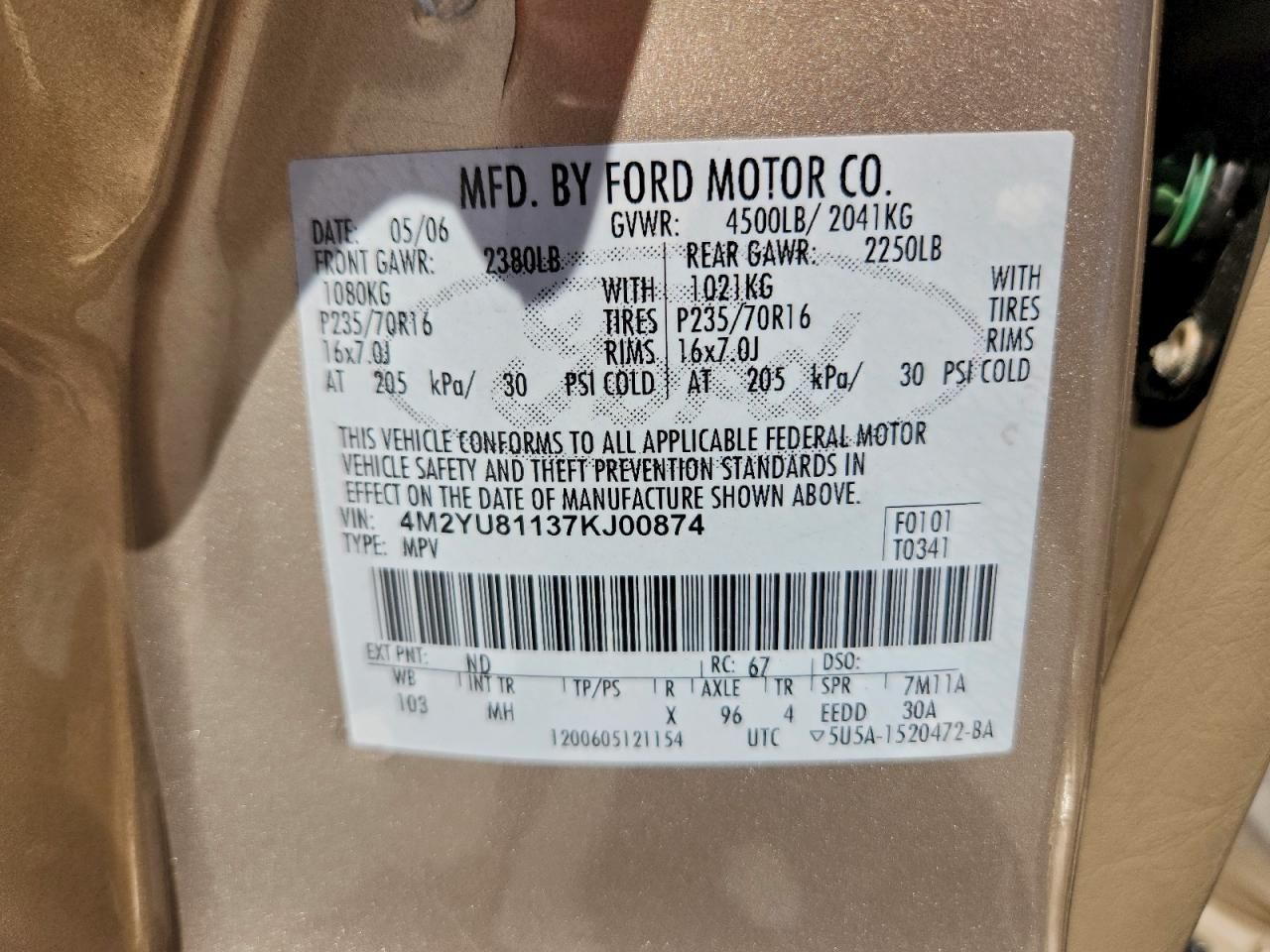 2007 Mercury Mariner Luxury