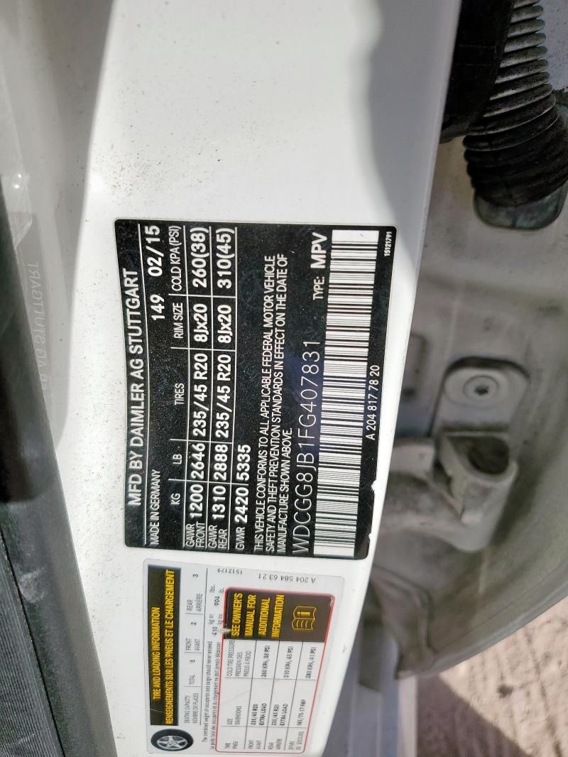 2015 Mercedes-Benz Glk 350 4matic