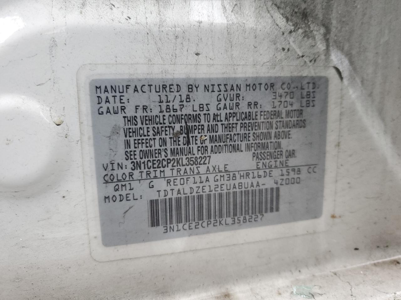 2019 Nissan Versa Note s