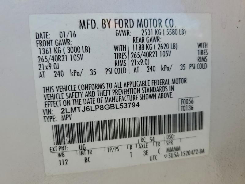 2016 Lincoln Mkx Reserve