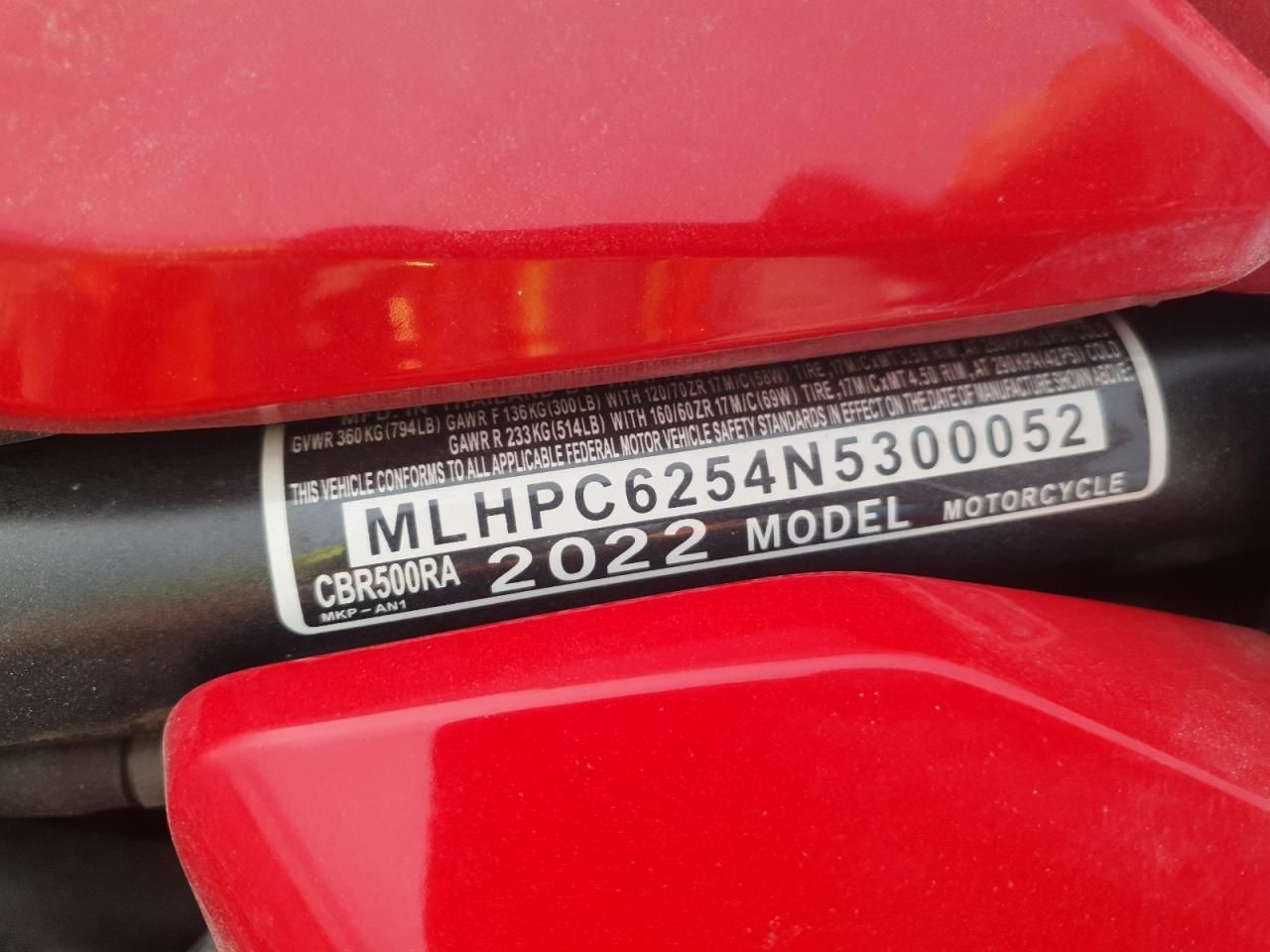 2022 Honda CBR500 RA