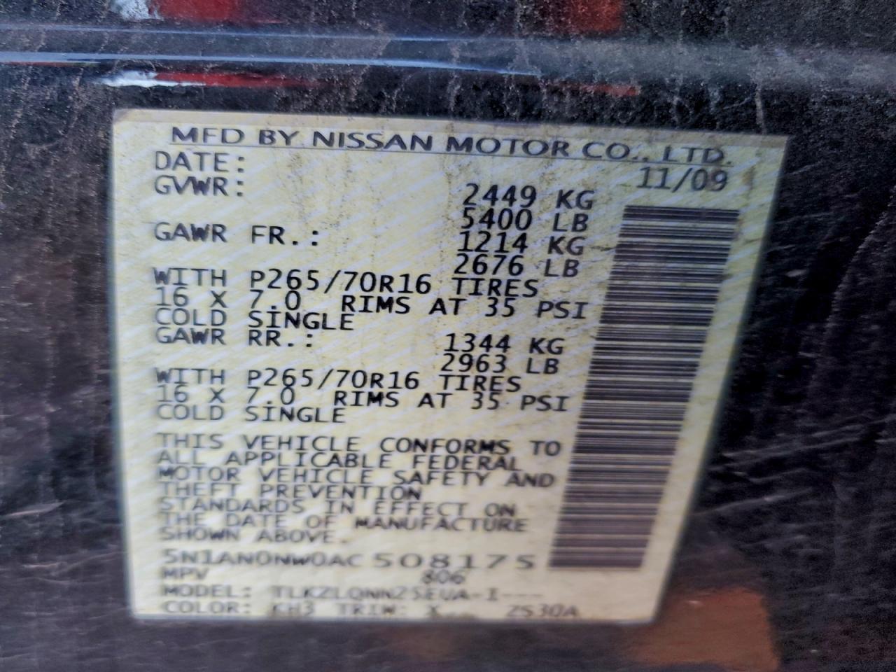 2010 Nissan Xterra off Road