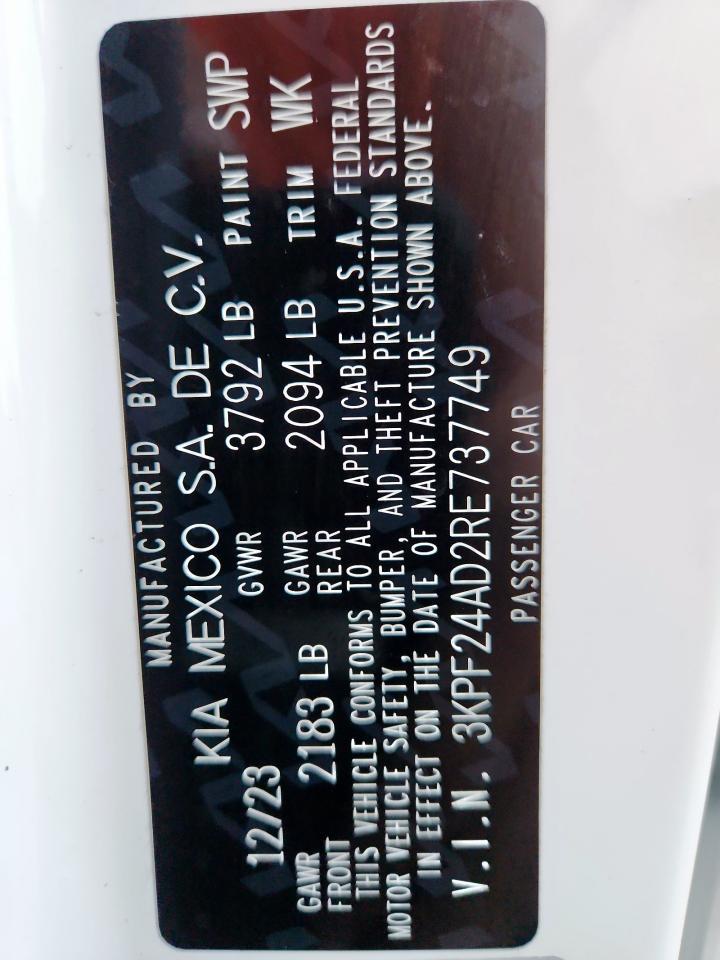 2024 KIA Forte lx