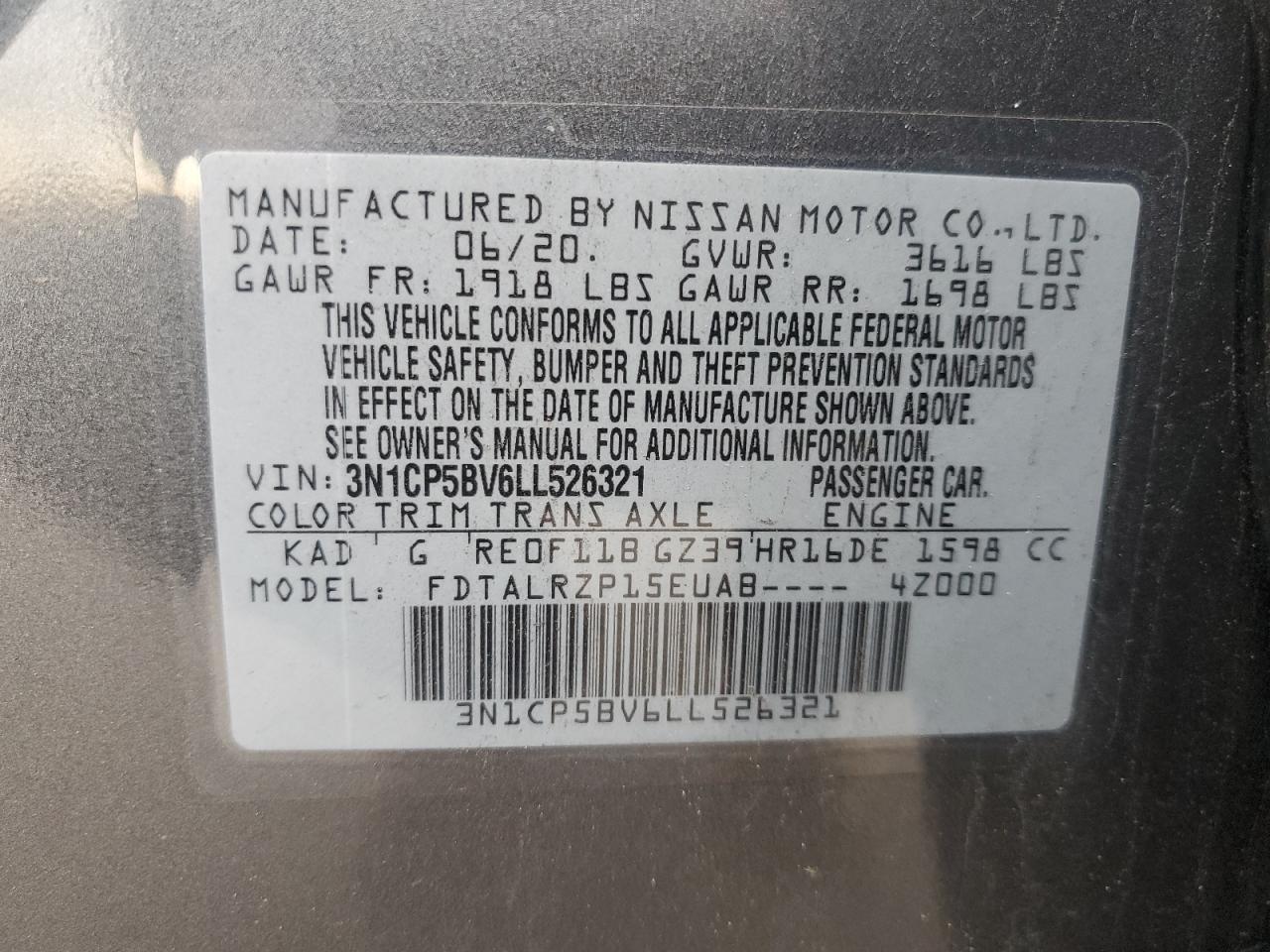 2020 Nissan Kicks s