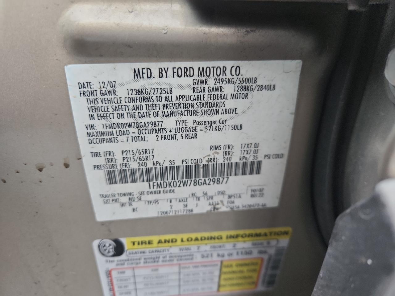 2008 Ford Taurus x sel