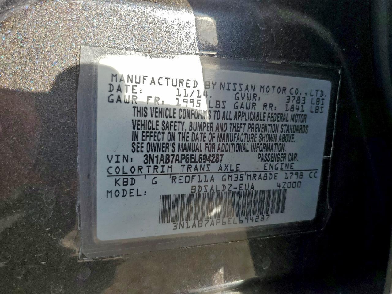 2014 Niss Sentra s