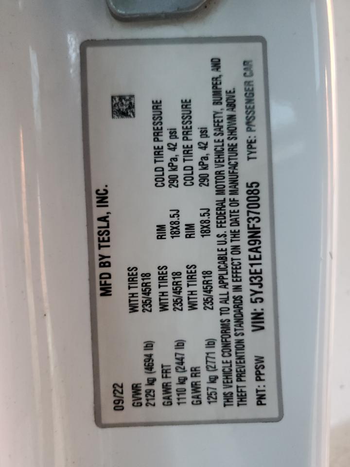 2022 Tesla Model 3