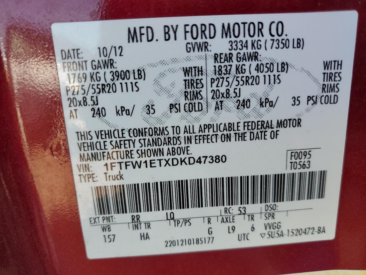 2013 Ford F150 Supercrew