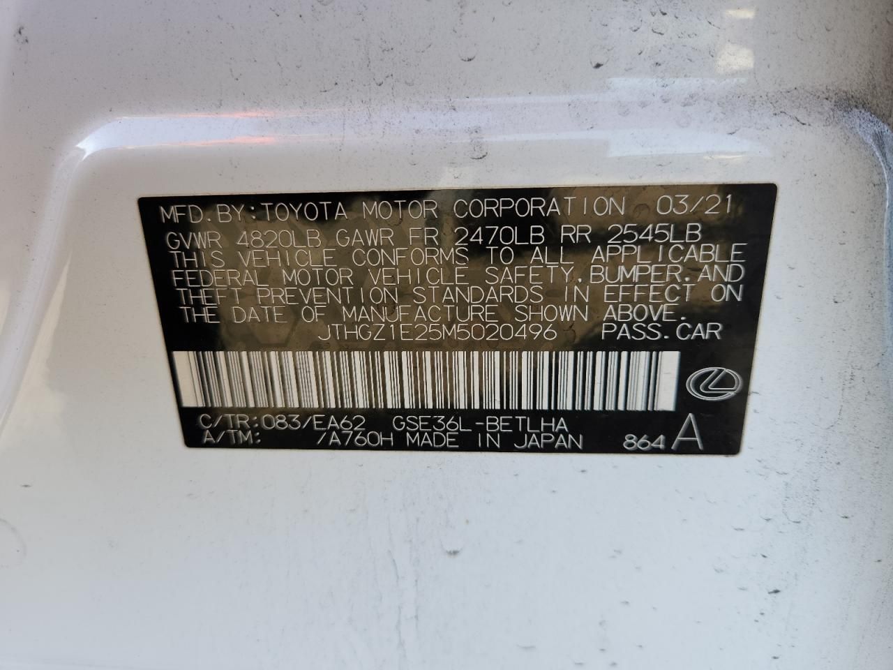 2021 Lexus Is 350 f Sport