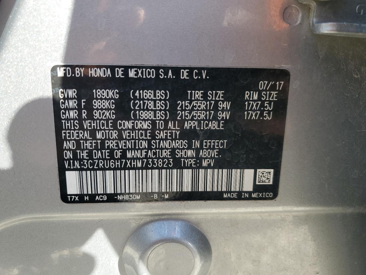 2017 Honda Hr-v exl