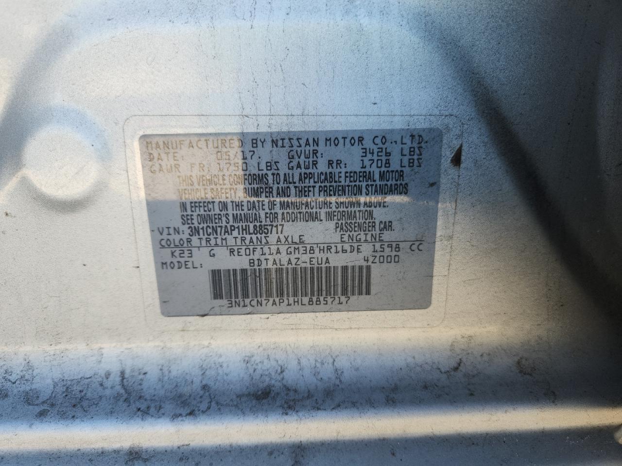 2017 Nissan Versa s