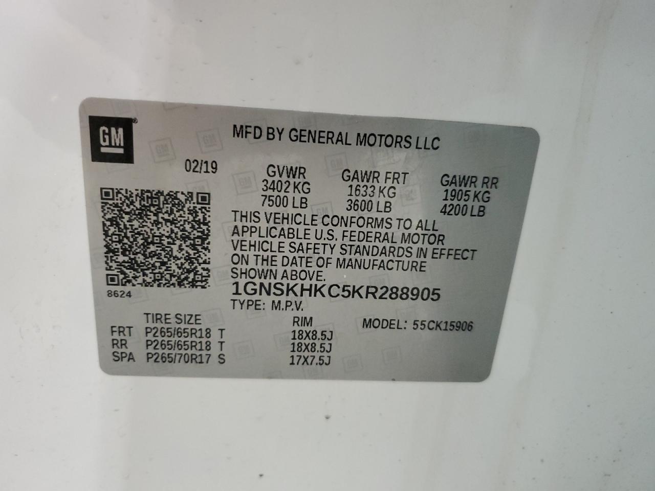 2019 Chevrolet Suburban K1500 lt