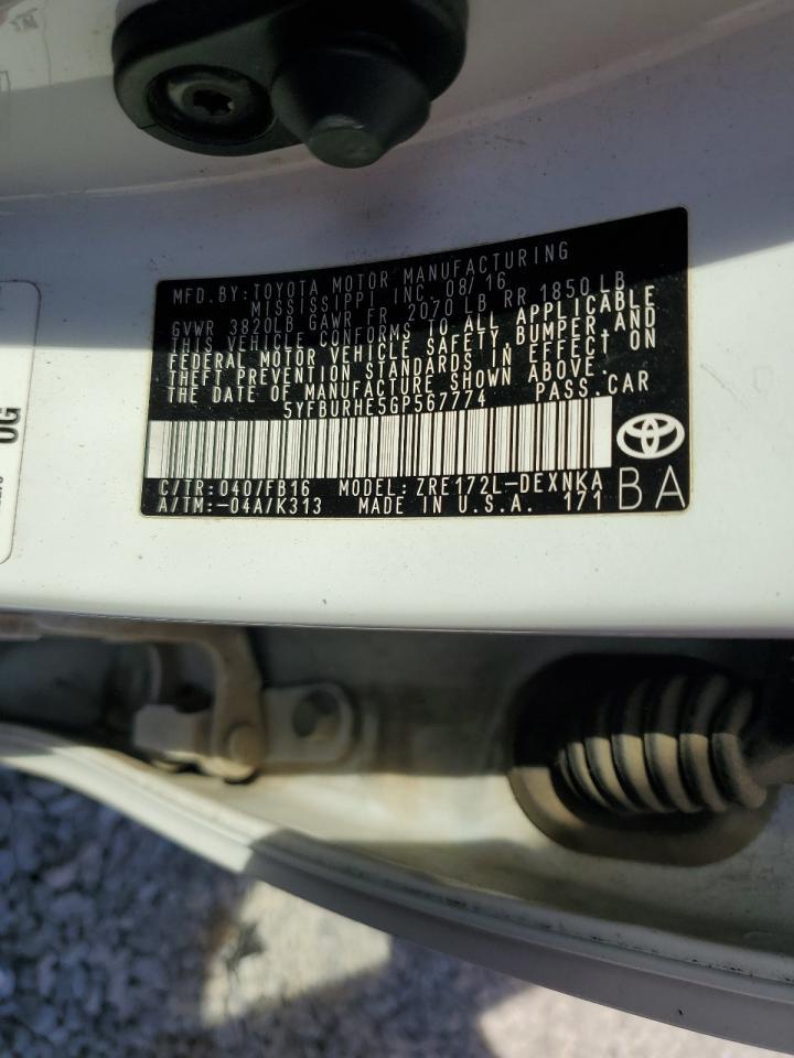 2016 Toyota Corolla l