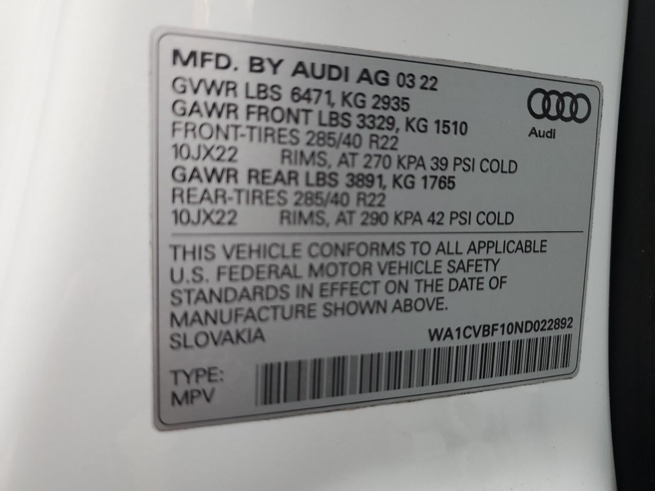 2022 Audi Q8 Prestige