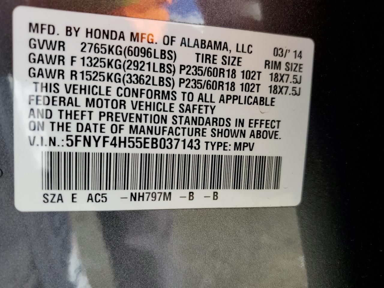 2014 Honda Pilot exl