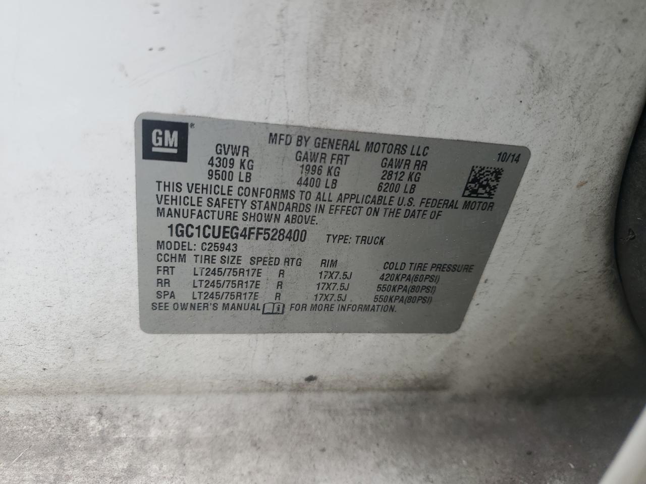 2015 Chevrolet Silverado 2500 Utility / Service Truck