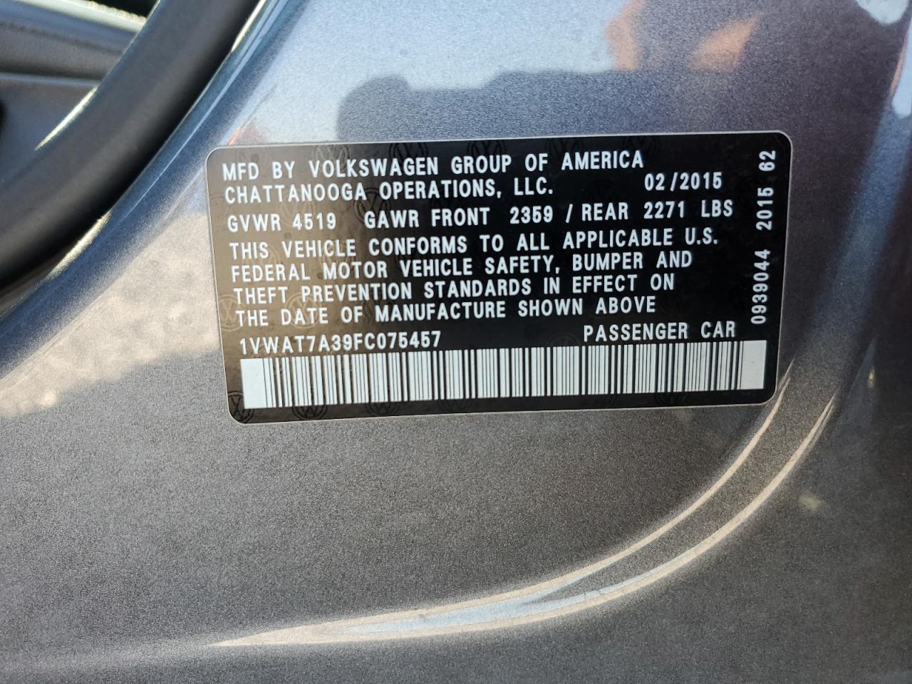 2015 Volkswagen Passat s