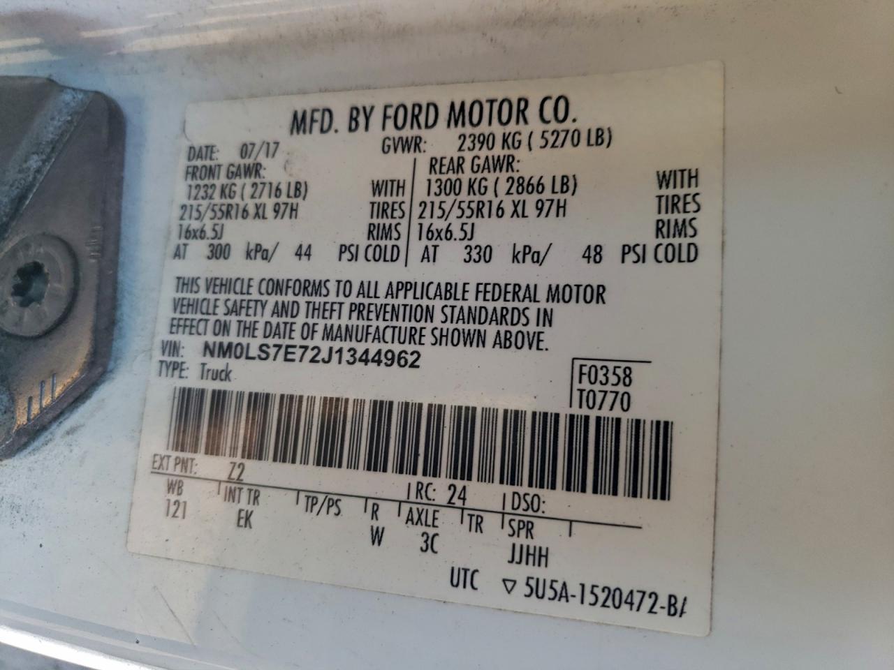 2018 Ford Transit Connect xl