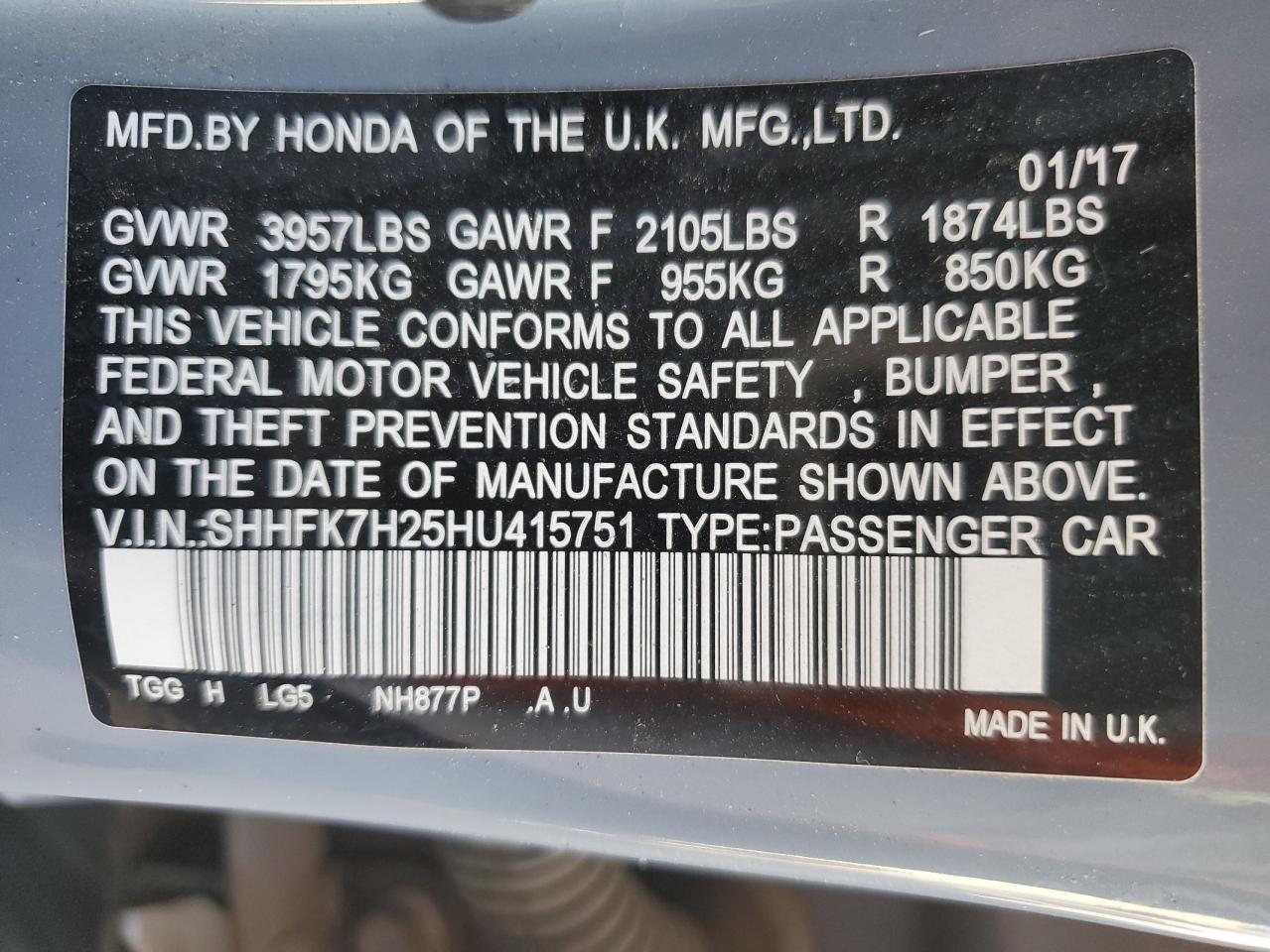 2017 Honda 2017 Hond Civic lx