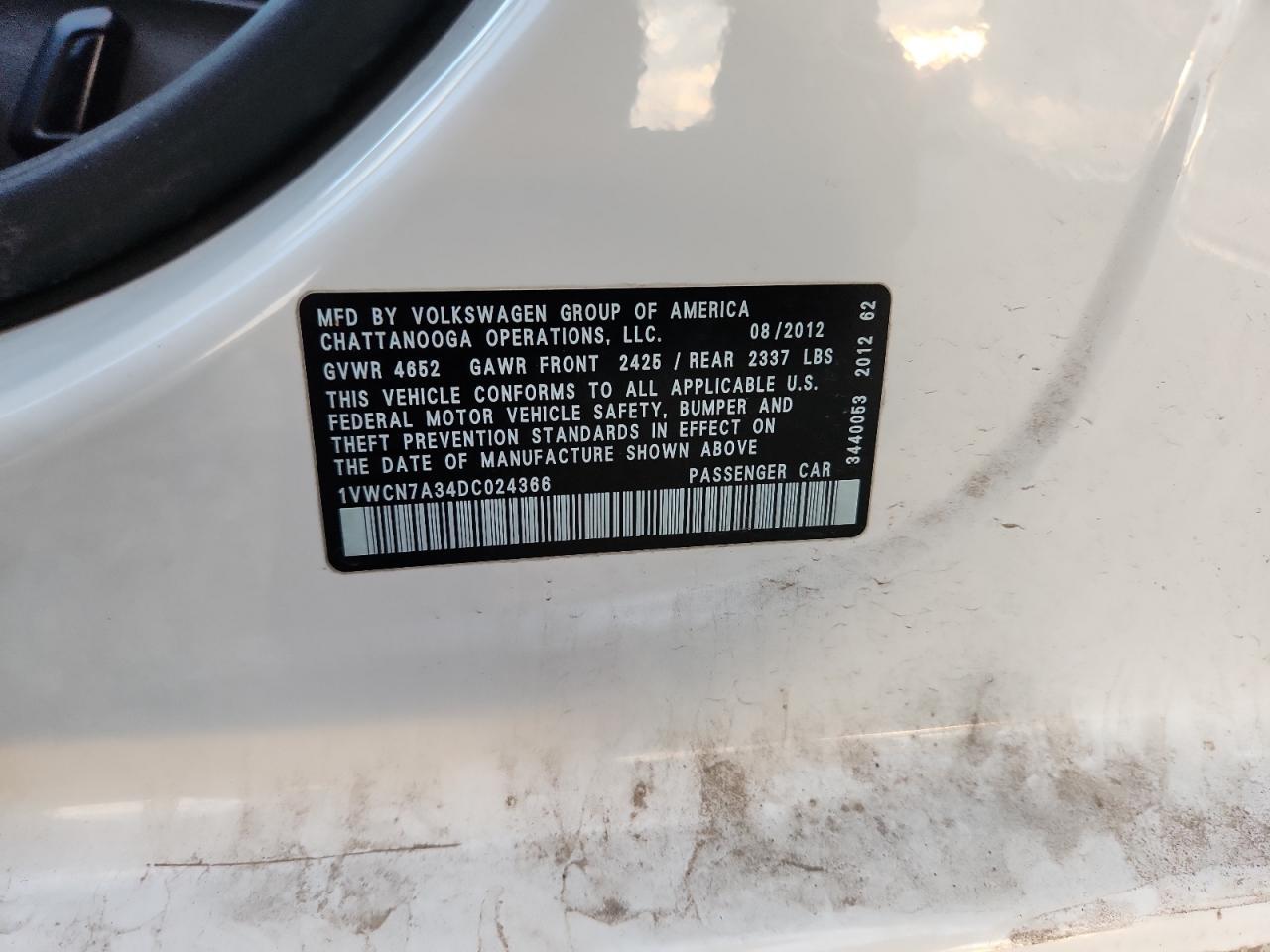 2013 Volkswagen Passat sel