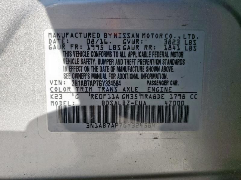 2016 Nissan Sentra s