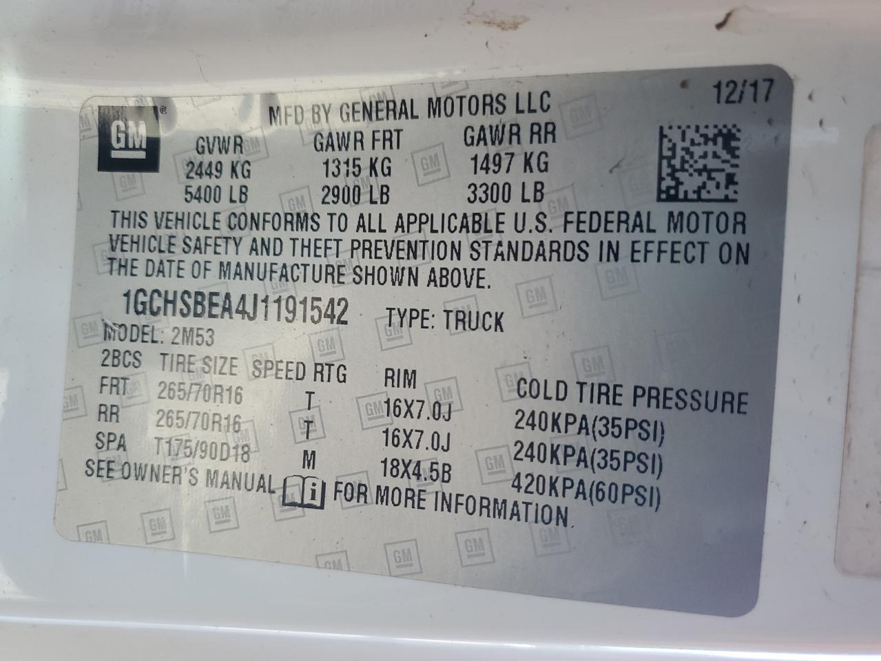 2018 Chev Colorado