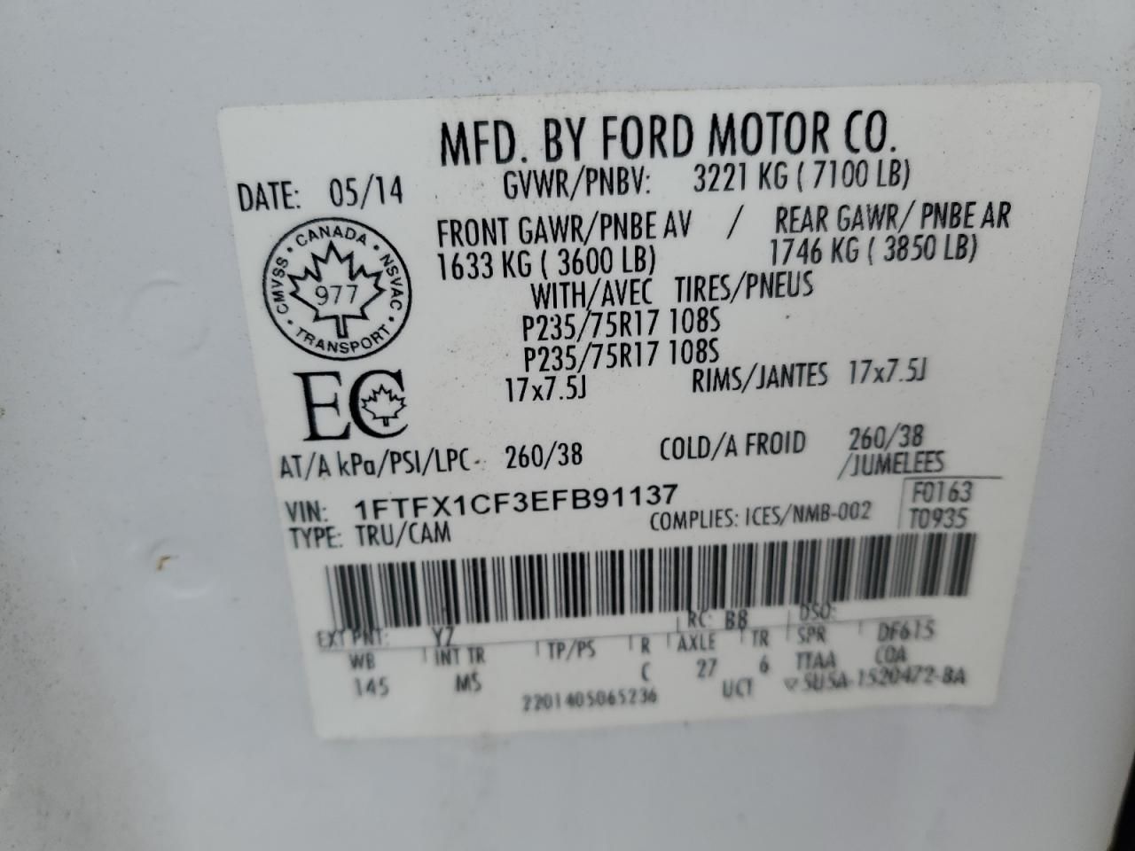 2014 Ford F150 Super cab