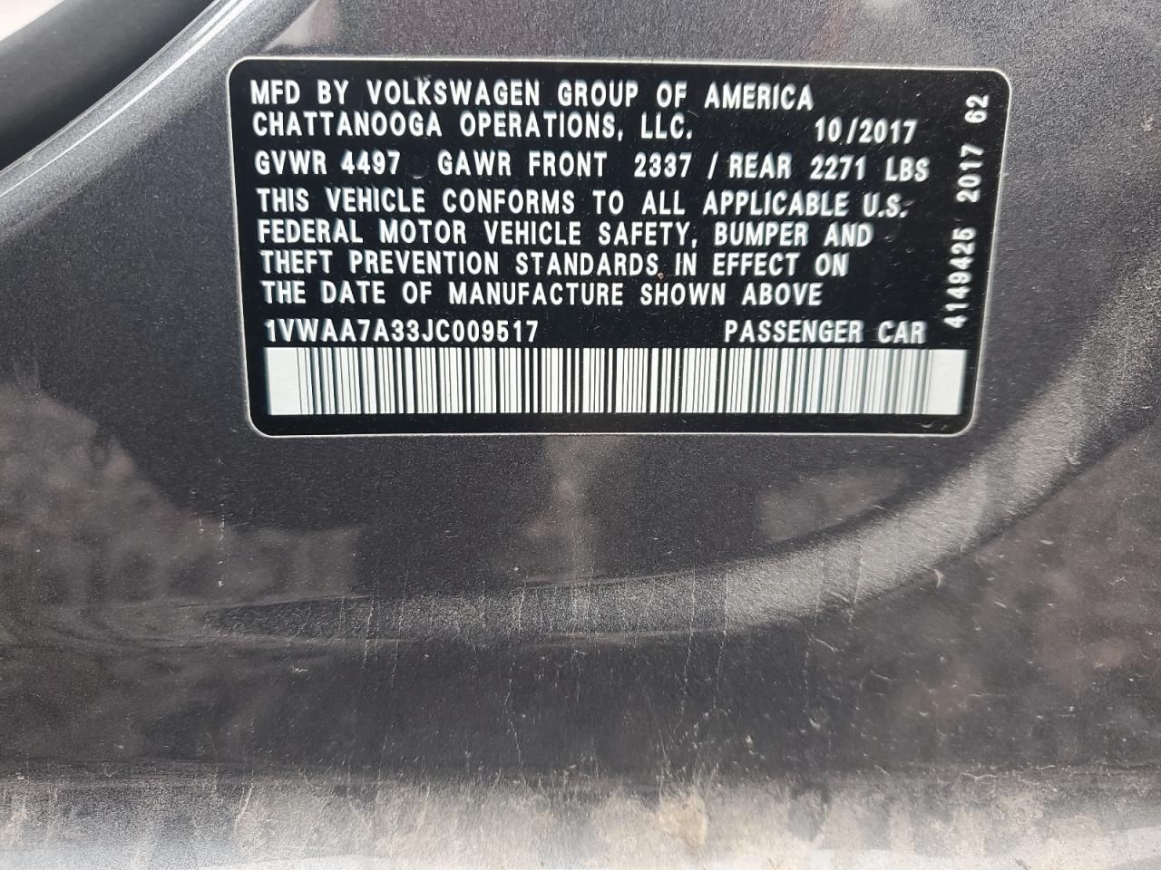 2018 Volkswagen Passat s