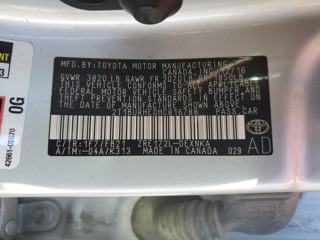 2017 Toyota Corolla l