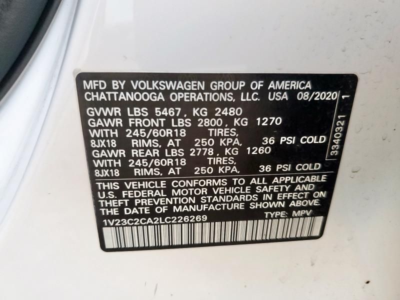 2020 Volkswagen Atlas Cross Sport se