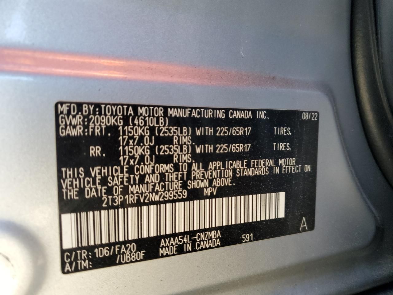 2022 Toyota Rav4 xle