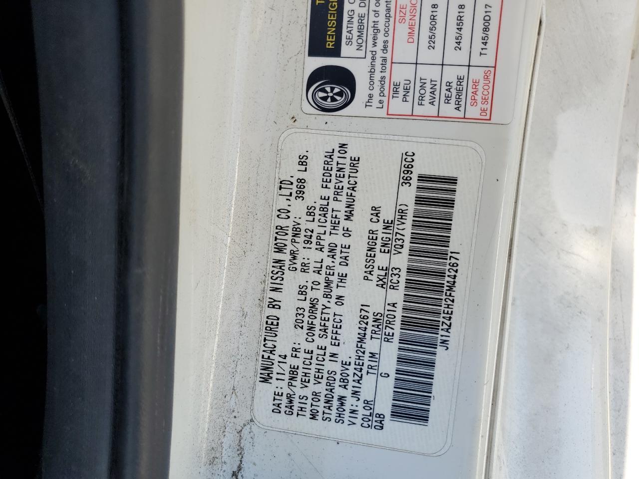 2015 Nissan 370z Base