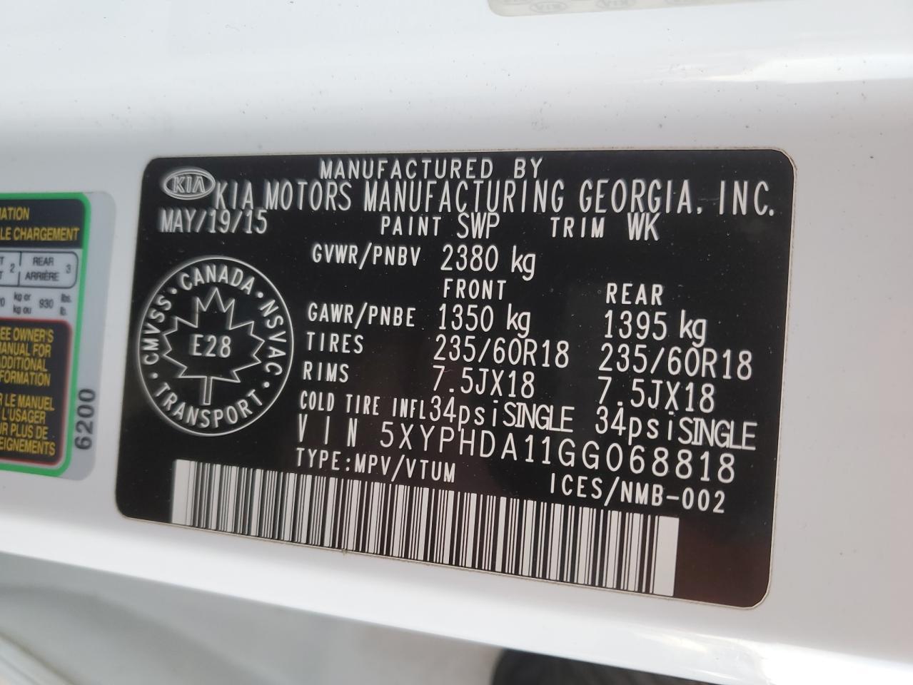2016 KIA Sorento ex