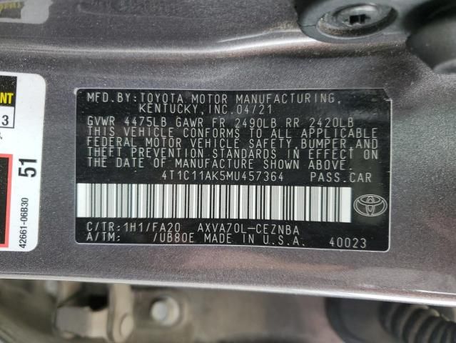 2021 Toyota Camry le