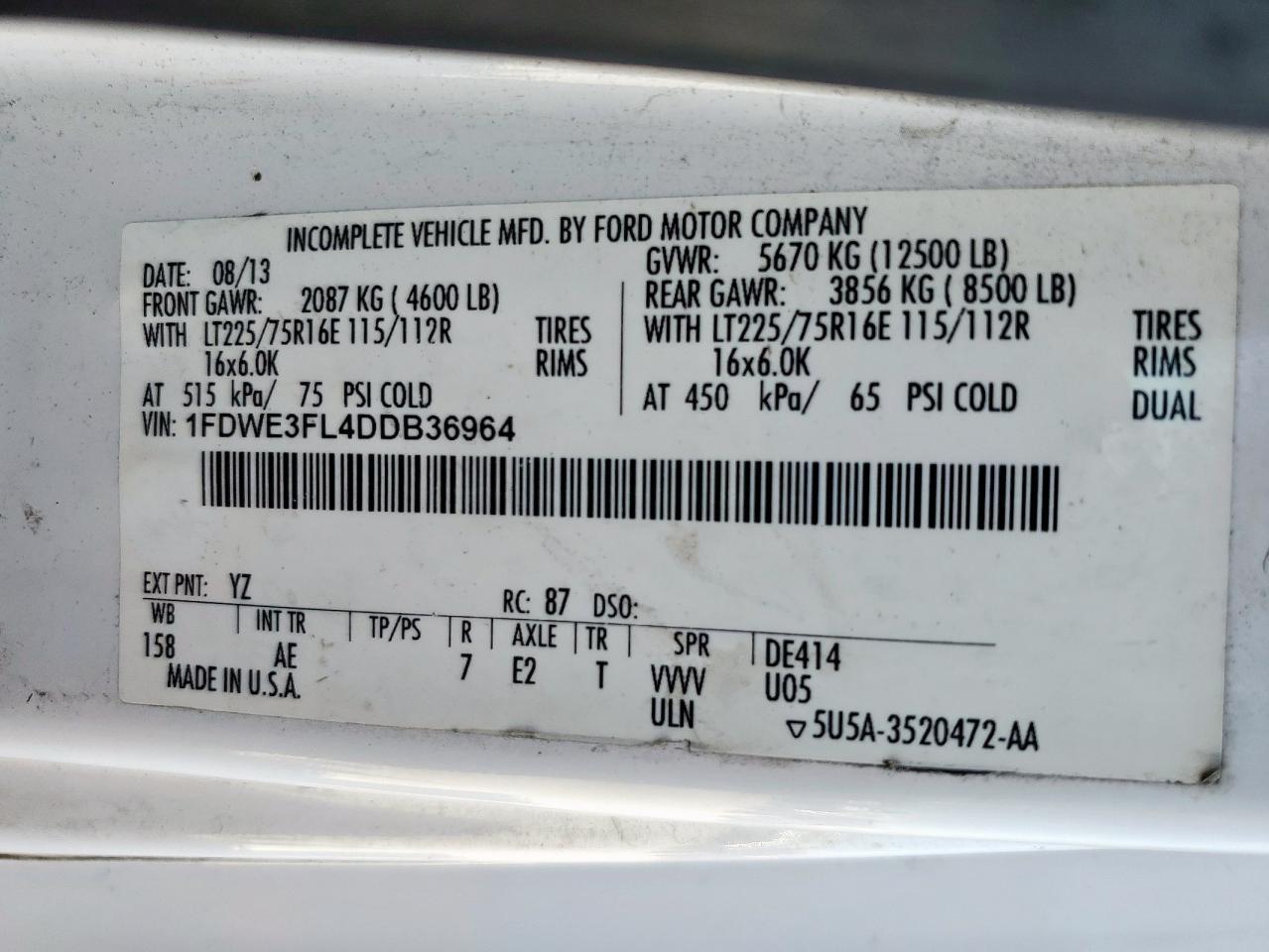 2013 Ford E350 BOX Truck