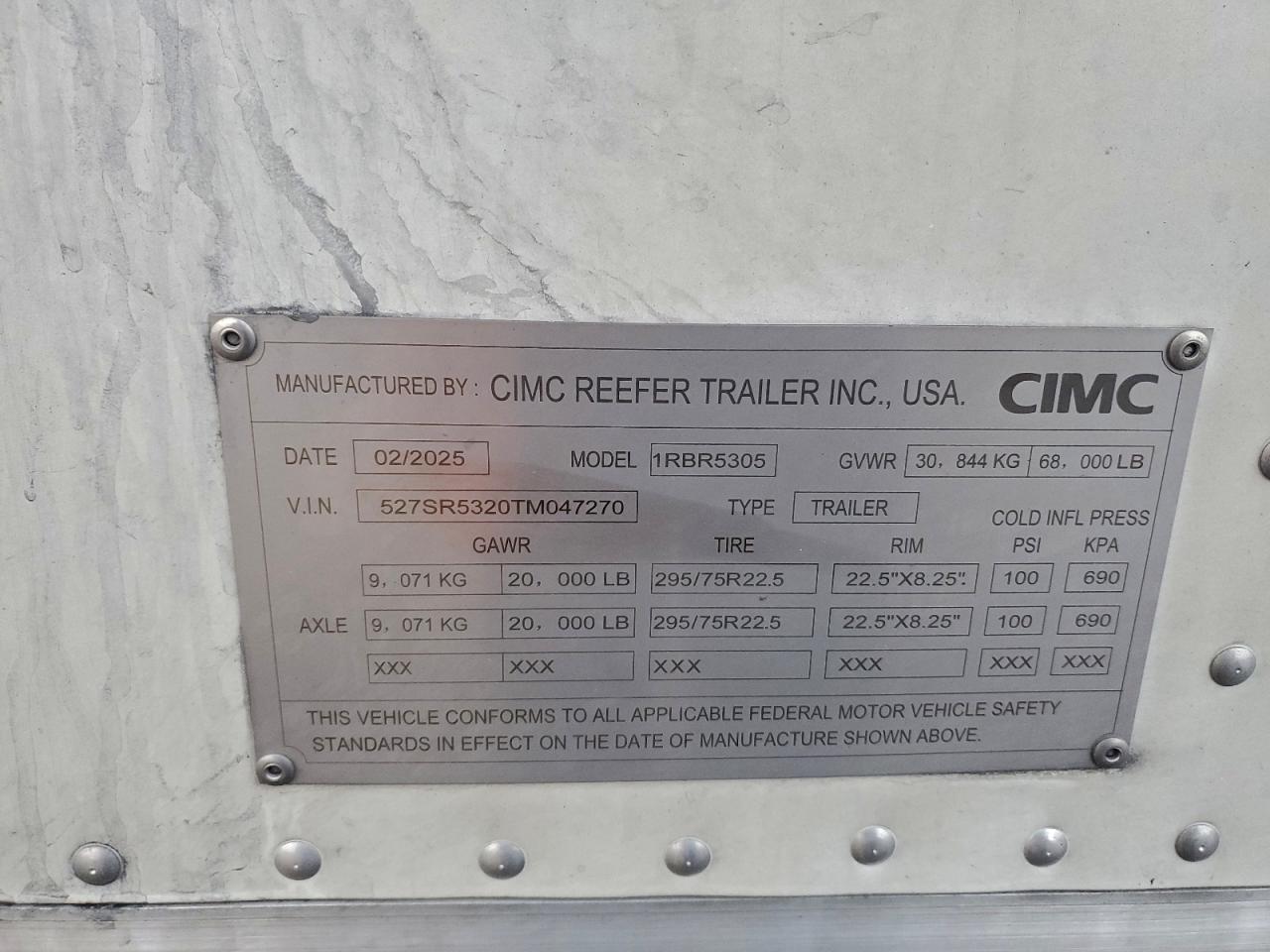 2026 Cimc 2026 Caxg Unknown-Refrigerated Van Trailer