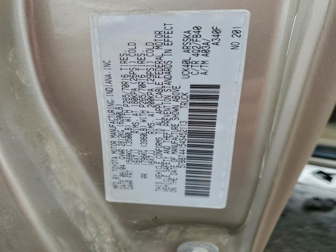 2004 Toyota Tundra Access cab SR5
