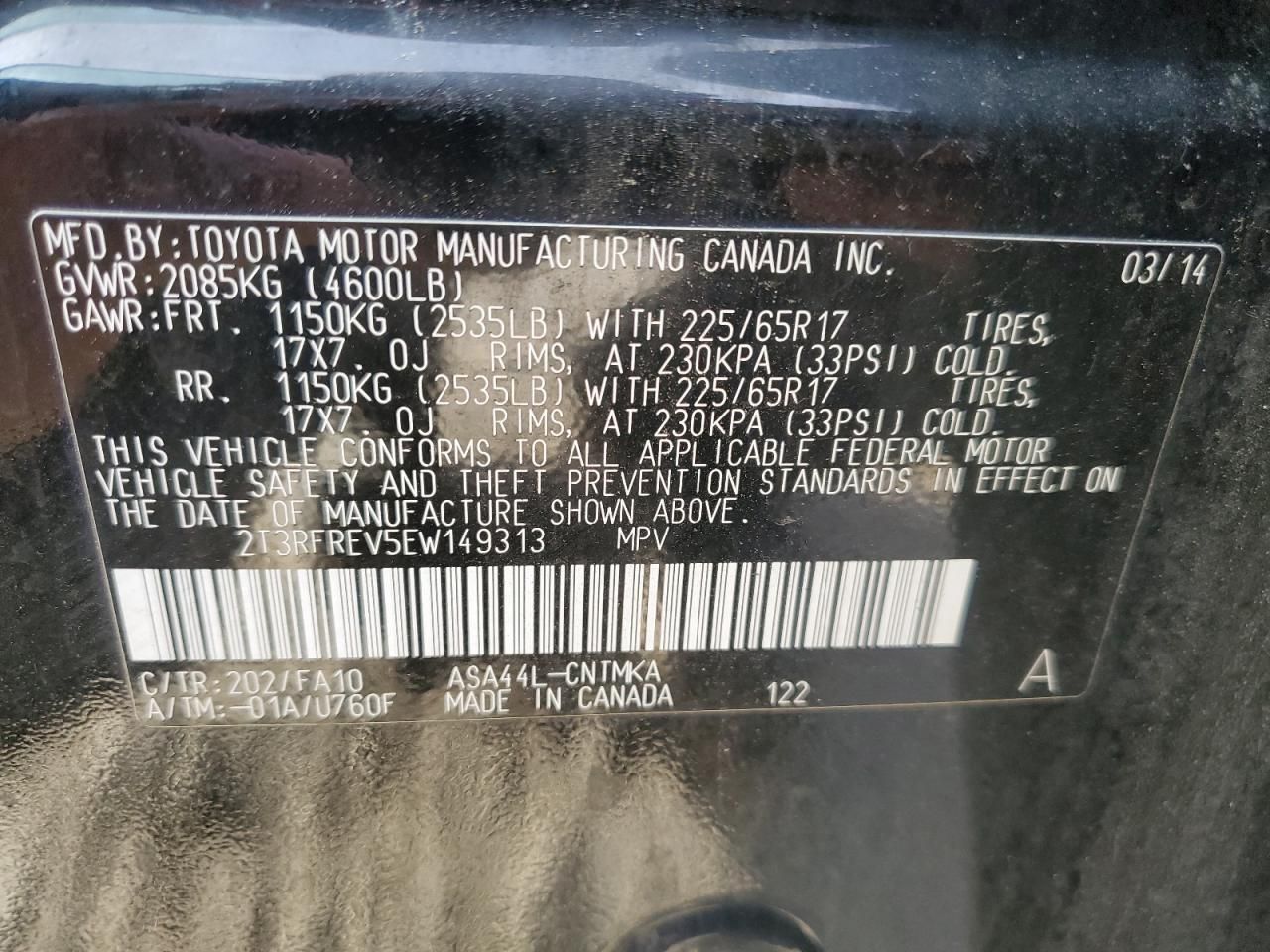 2014 Toyota Rav4 xle