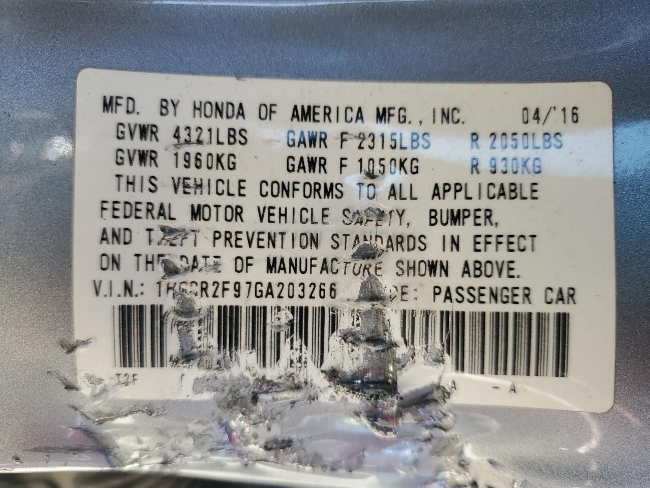 2016 Honda Accord exl