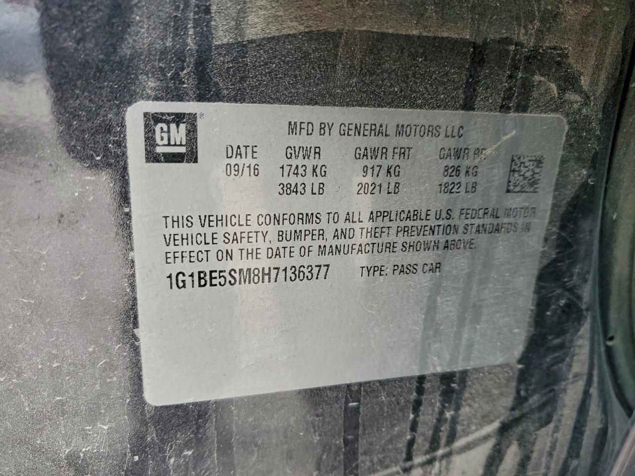 2017 Chevrolet Cruze lt