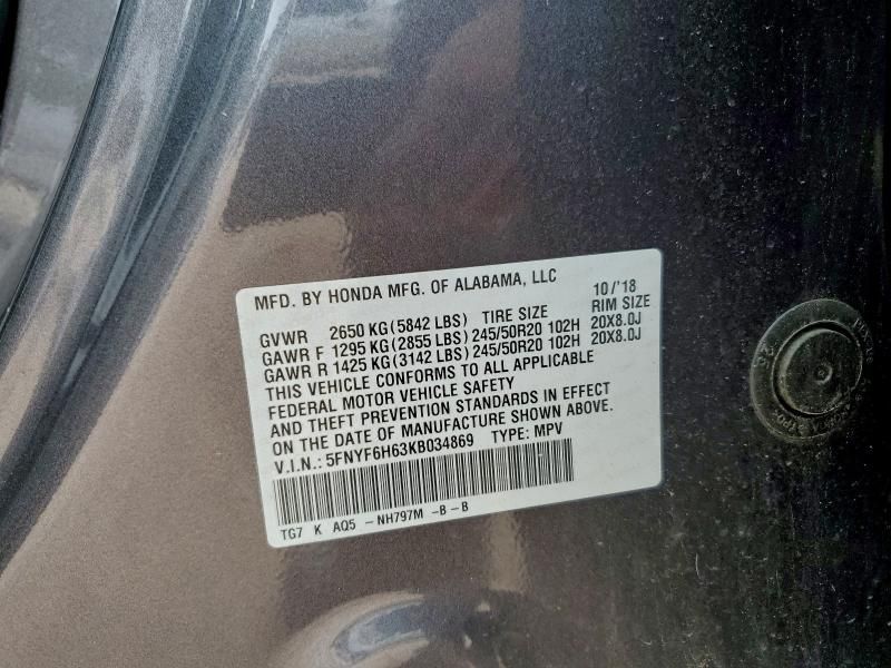 2019 Honda Pilot Touring