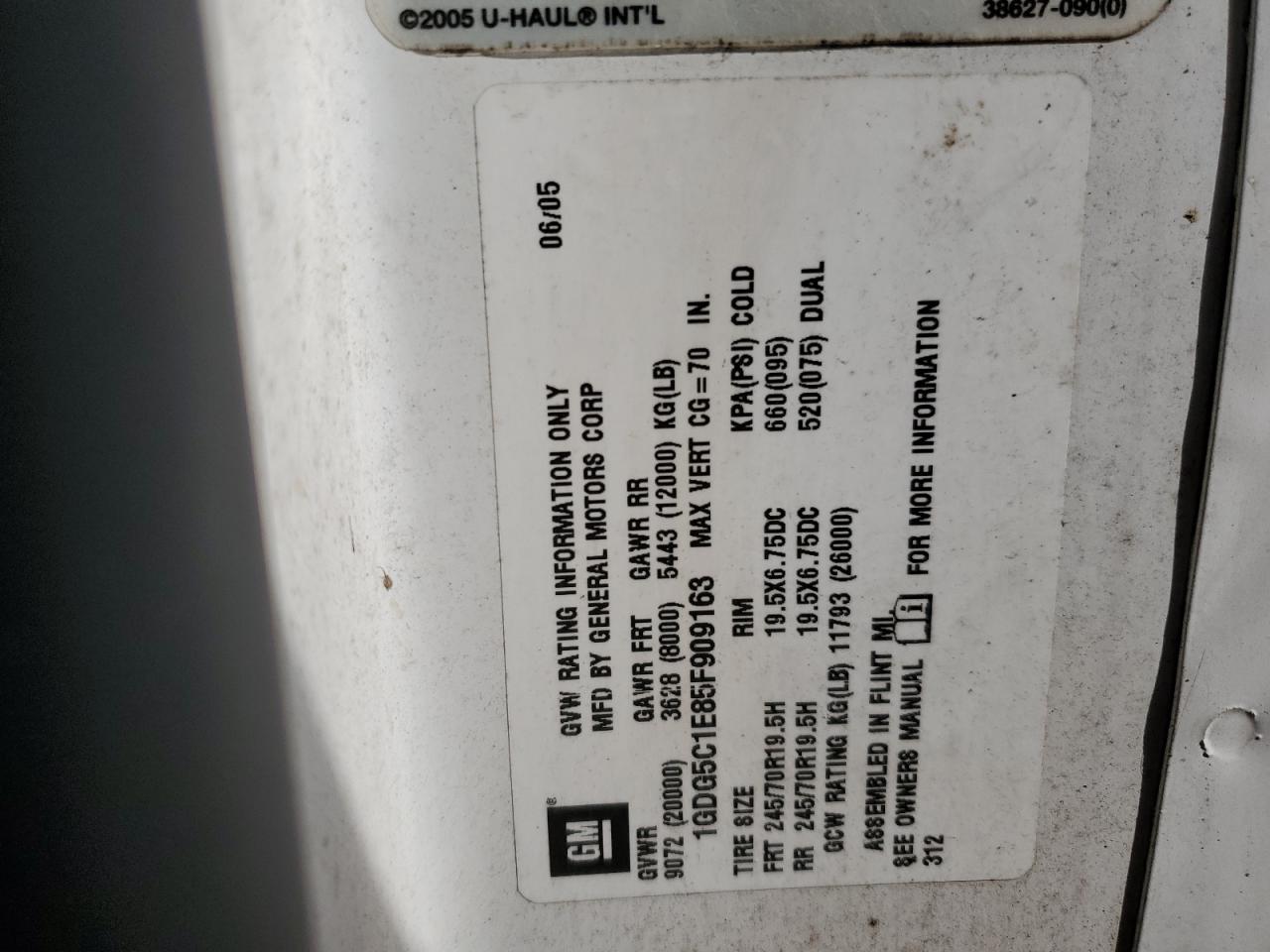 2005 GMC C5500 Truck Cab AND Chassis