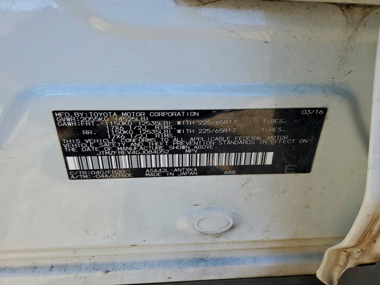2016 Toyota Rav4 le