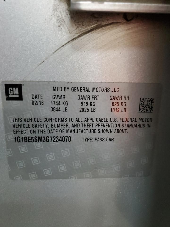 2016 Chevrolet Cruze lt