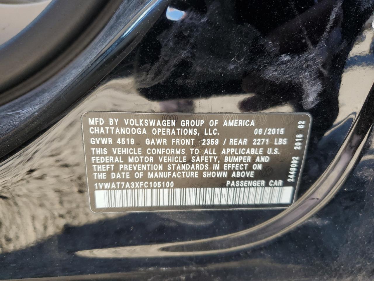 2015 Volkswagen Passat s