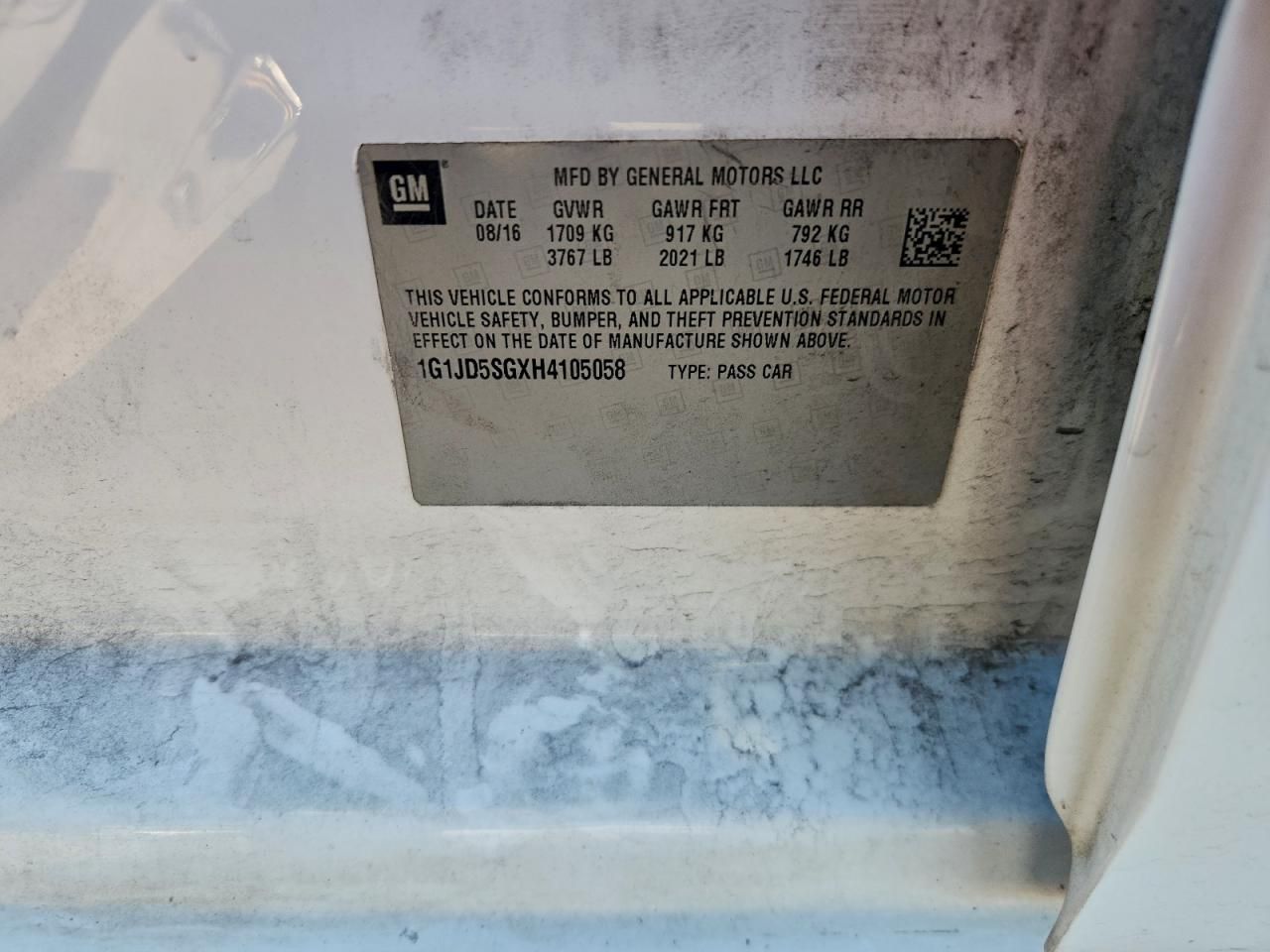 2017 Chevrolet Sonic lt