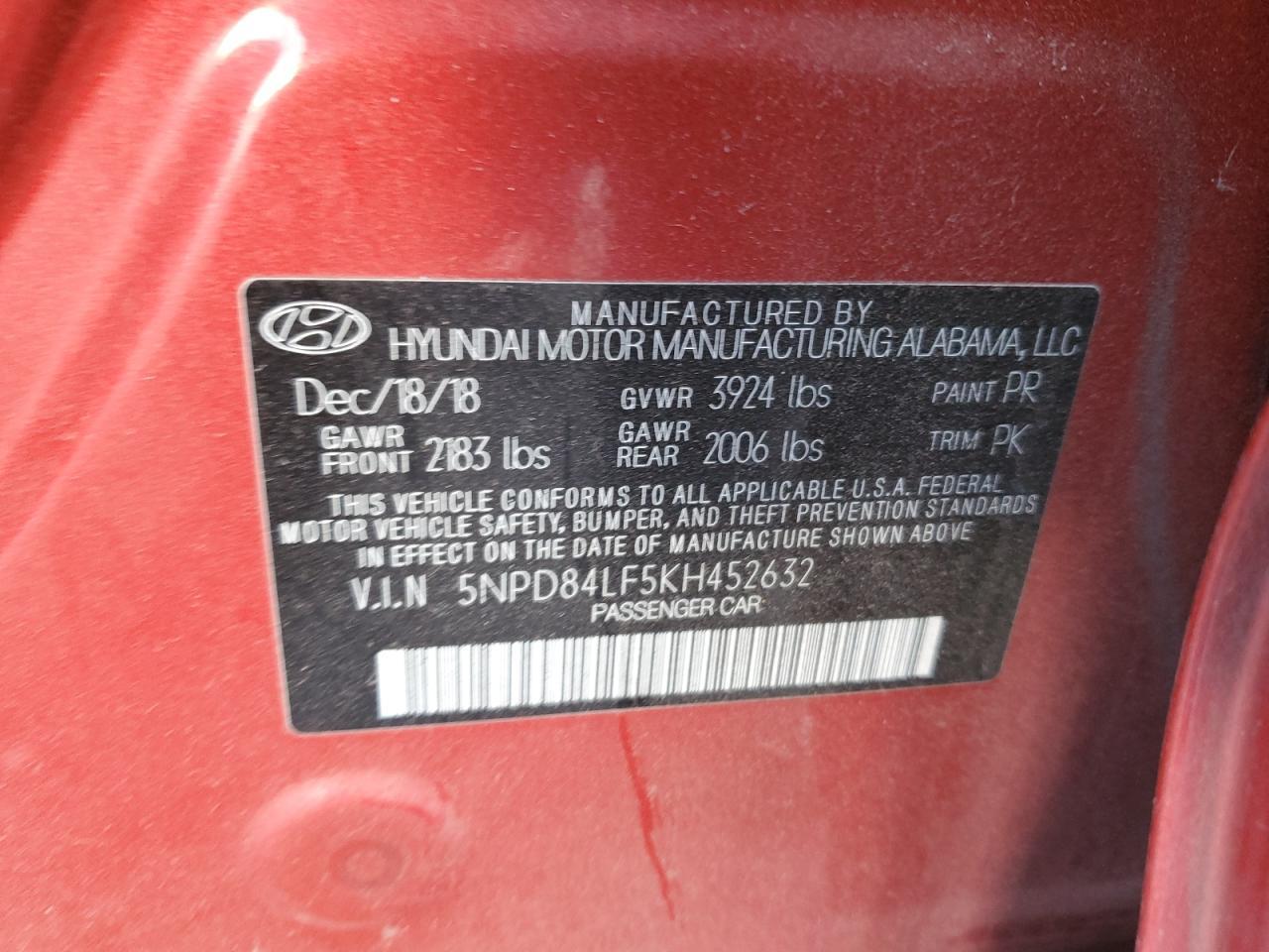 2019 Hyundai Elantra sel
