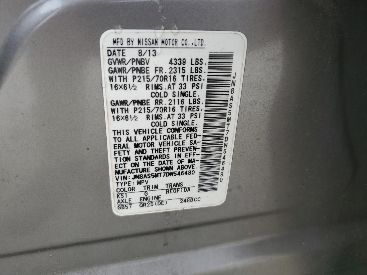 2013 Nissan Rogue s