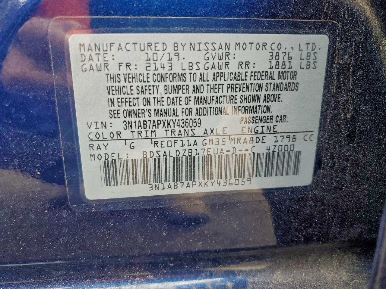 2019 Niss Sentra s