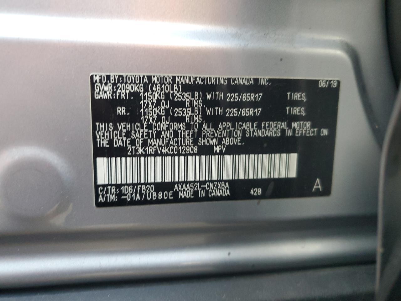 2019 Toyota Rav4 le